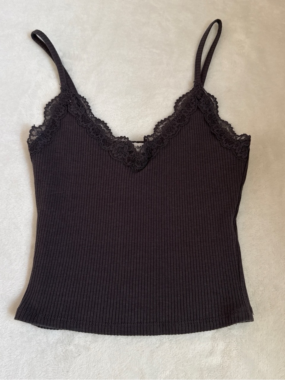 Garage Lace Trim Ribbed Cami